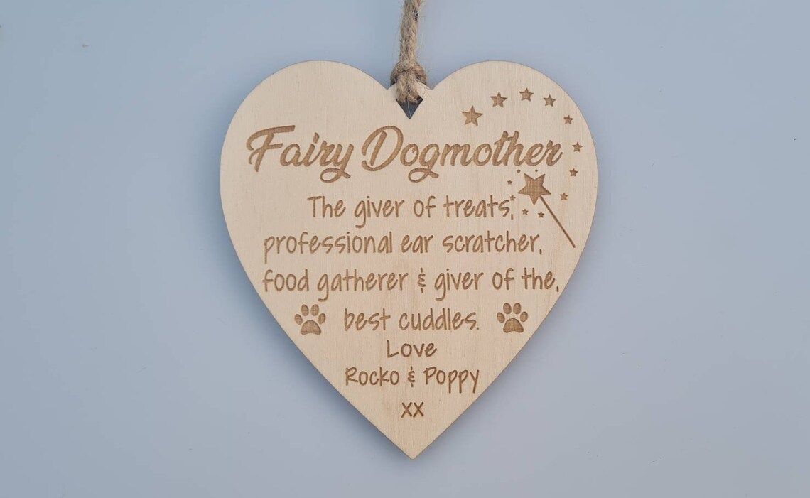 Personalised Fairy dogmother Gift Plaque Gift Hanging Dog Mum image 1
