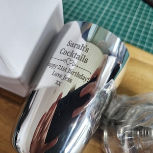 Gepersonaliseerde roestvrijstalen mini-cocktailshaker 10oz- valentijnscadeau, cadeau voor thuisbarman | Professionele mixoloog - Vaderdag afbeelding 9