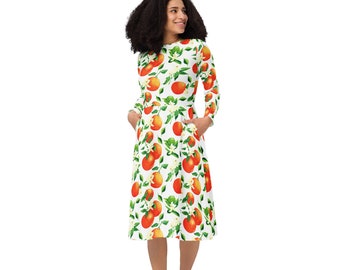 Oranges and Orange Blossoms Jersey Dress