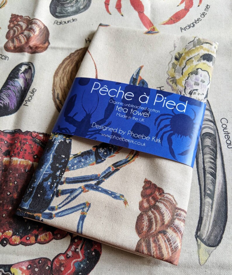 Pêche à Pied organic cotton tea towels image 1