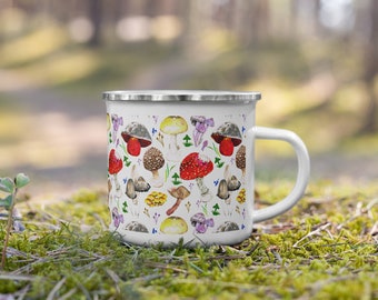 Poisonous Mushrooms Enamel Mug