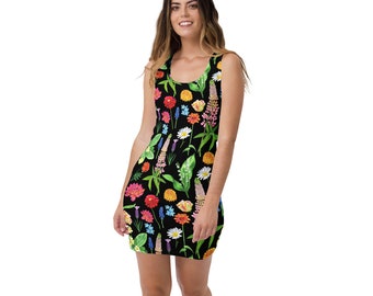 Flowers Bodycon Dress