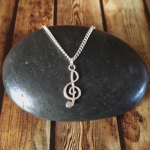 Music Jewellery, Treble Clef Necklace, Treble Clef Pendant, Musician Gift, Music Student Gift, Music Teacher, Music Necklace, Birthday Gifts