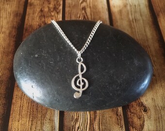 Music Jewellery, Treble Clef Necklace, Treble Clef Pendant, Musician Gift, Music Student Gift, Music Teacher, Music Necklace, Birthday Gifts