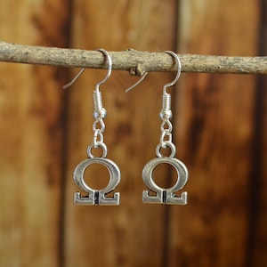 Pendientes Omega, Símbolo Omega, Alfabeto Griego, Joyería Minimalista, Pendientes Plateados, Pendientes Colgantes, Joyería Omega, Antigua Grecia