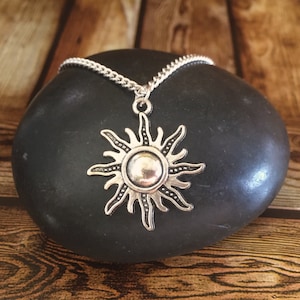 Sun Pendant, Leo Astrology Birthday Gift, Leo Necklace, Silver Plated Sun Pendant, Minimalist Jewellery, Sunshine charm, Nickel Free Pendant