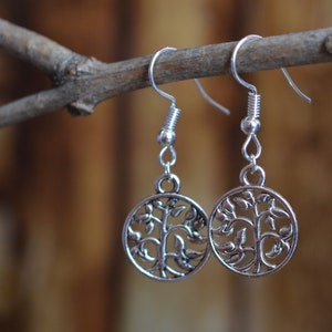 Silver Tree Earring, Silver Tree of Life, Silver Plated Dangle Earring, Mothers Day Gift, Tree Lover Gift, Minimalist Jewellery, Nickel Free