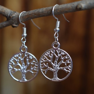 Silver Tree Earring, Silver Plated Earring, Dangle Earring, Silver Earring, Tree of Life, Silver Tree of Life, Tree Earring, Valentines Gift