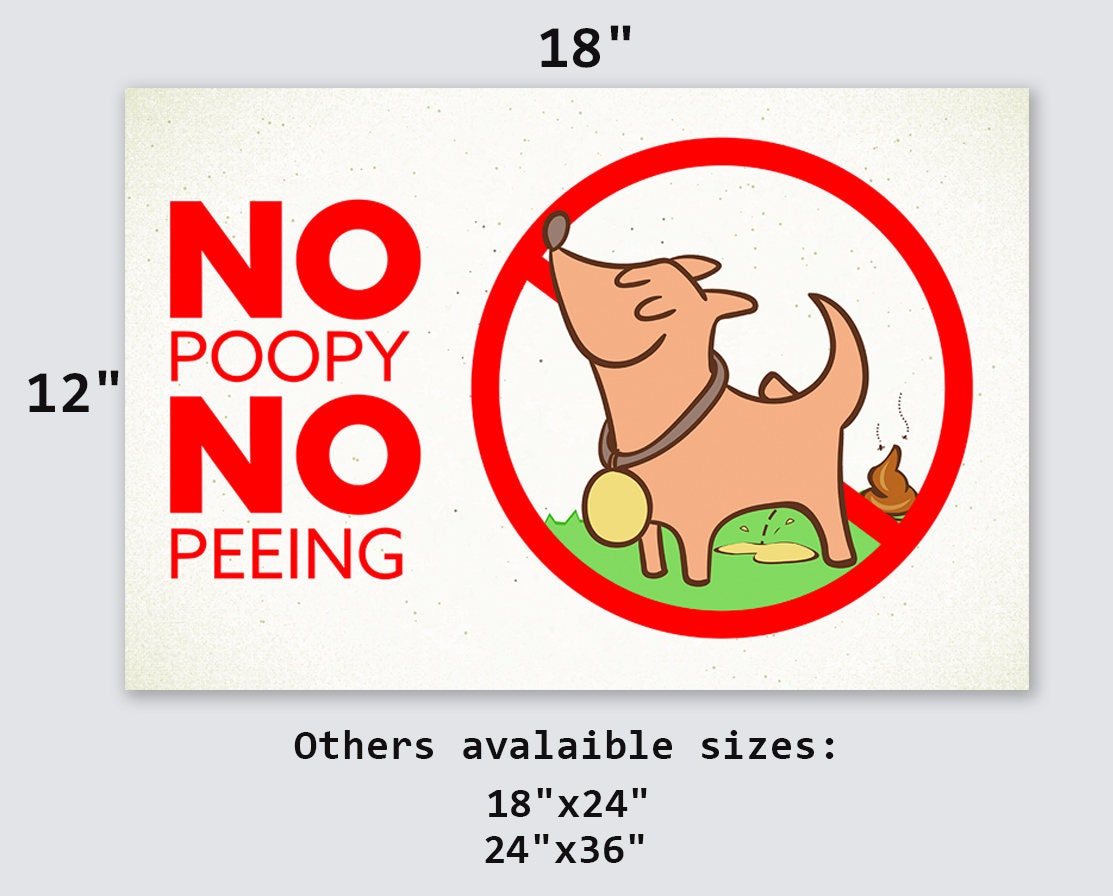 No Poop Sign Dog No Poop Dog No Pee Sign No Poop No Peeing Etsy UK