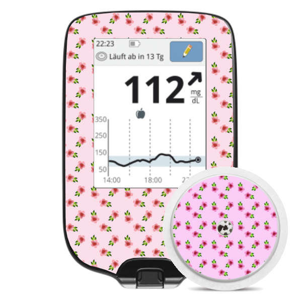 Freestyle Libre Sticker (measuring device) - Flowers | Slidesticker®