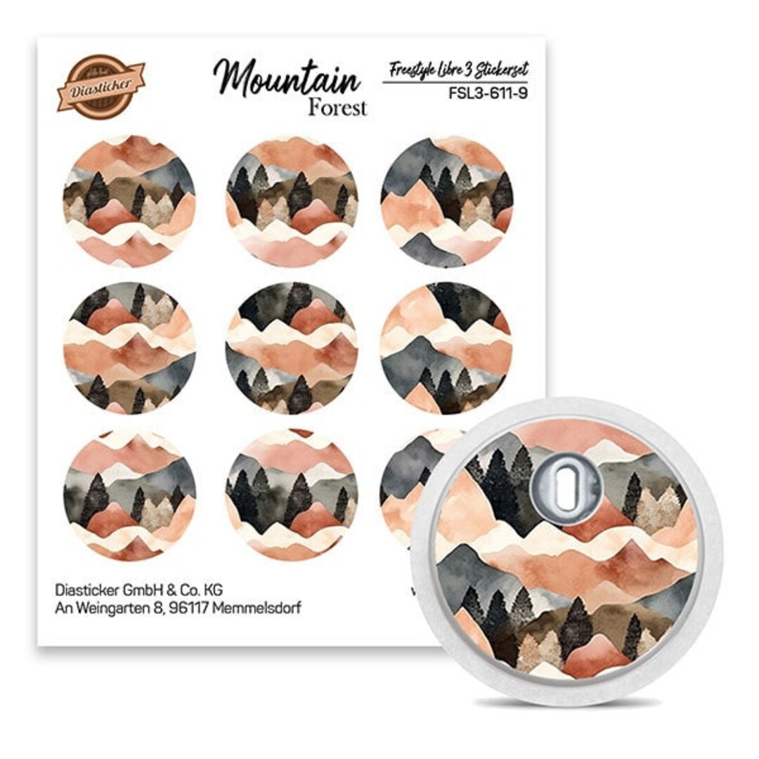 Freestyle Libre 3 Stickers Set of 9 mountain Forest tapeyourstyle ...