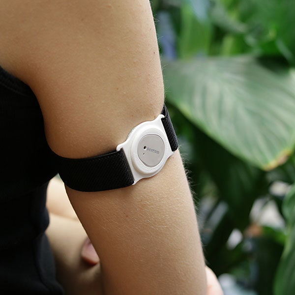 Dexcom G7 Fixierband - Halter: Ring Weiß (Bandfarbe Wählbar) - Halter 360 Grad drehbar