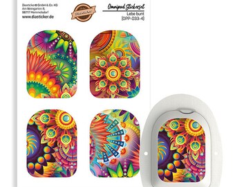 Omnipod Podsticker - Lebe Bunt (4er Set)