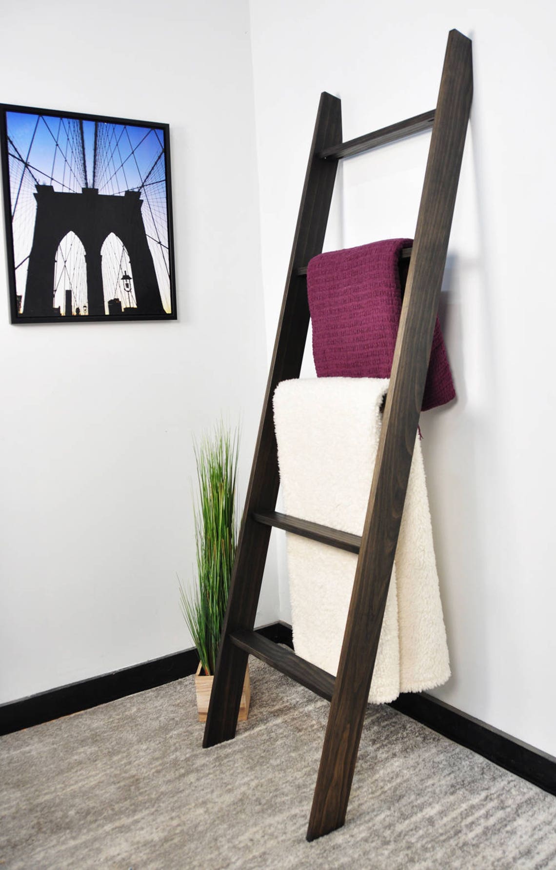 Blanket Ladder / 6ft Ladder / Quilt Rack / Towel Rack Bathroom Etsy