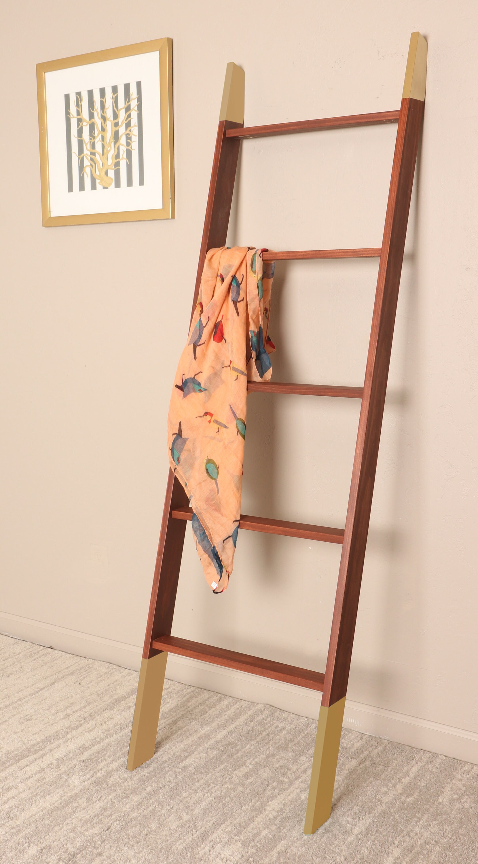 6ft Blanket Ladder / Brown & Gold Ladder / Glam Style / Towel Etsy