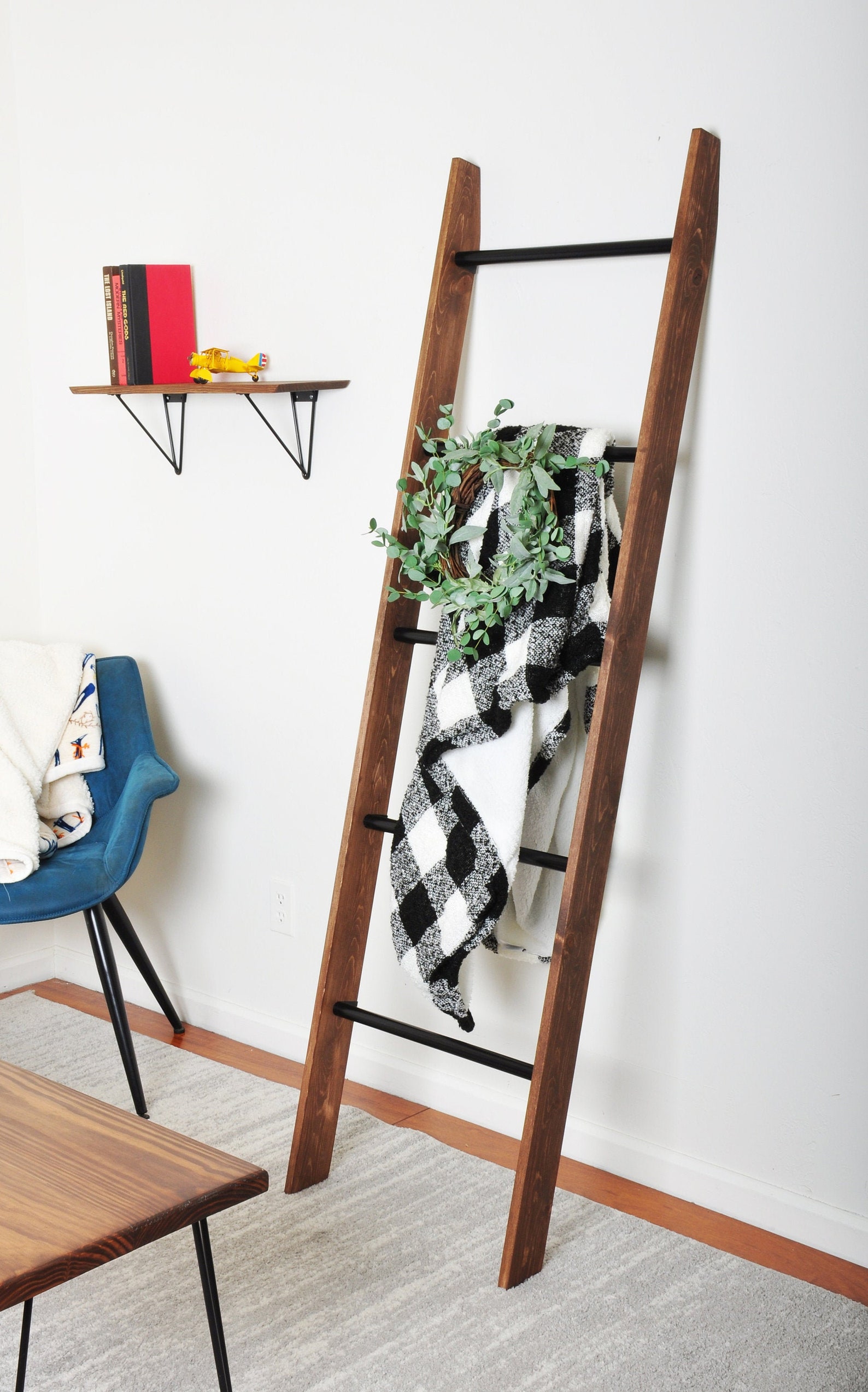 Metal Rung Blanket Ladder / 6ft Blanket Ladder / Leaning Etsy
