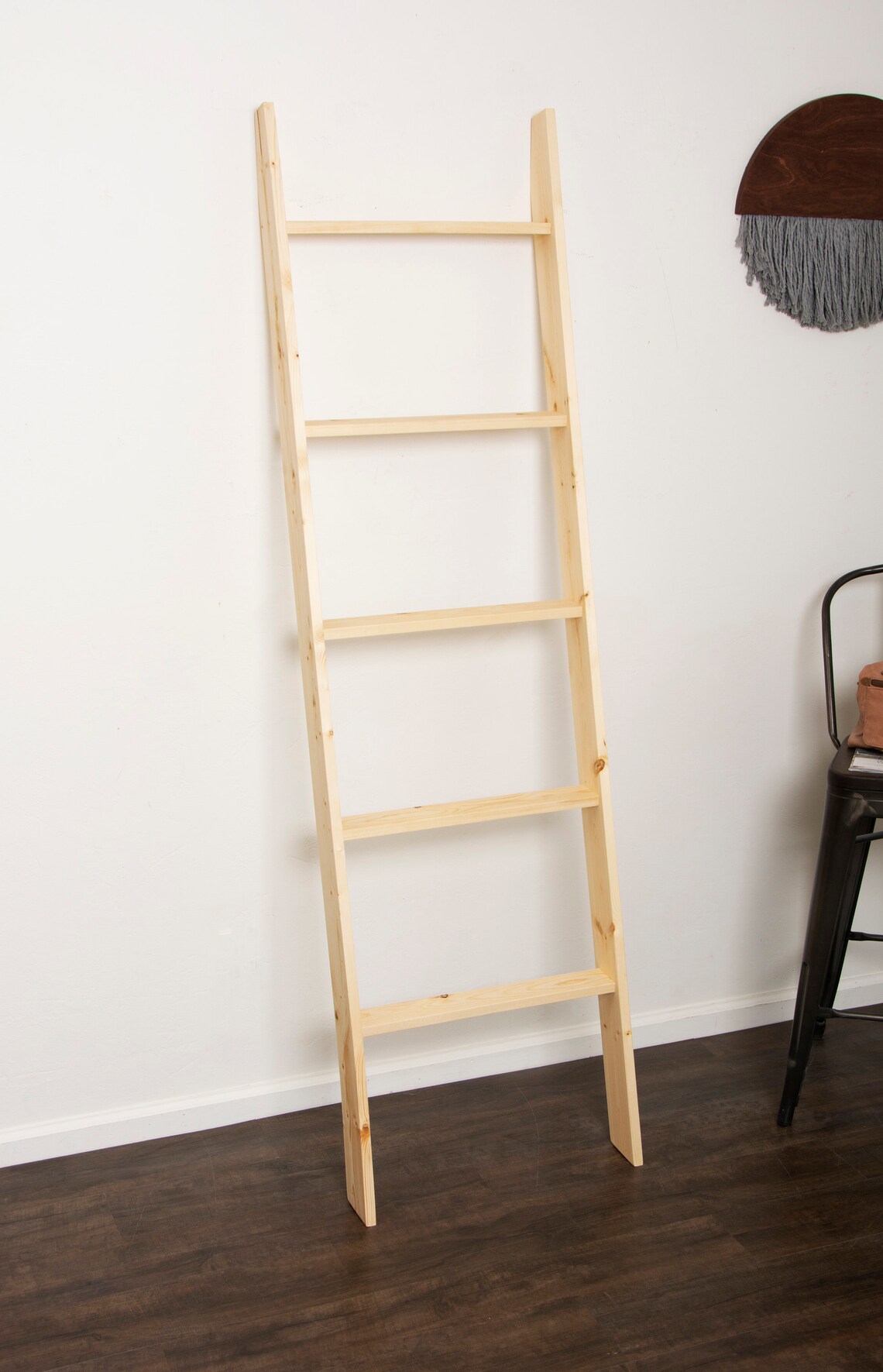 Natural Wood 72 in. Decorative Blanket Ladder Etsy