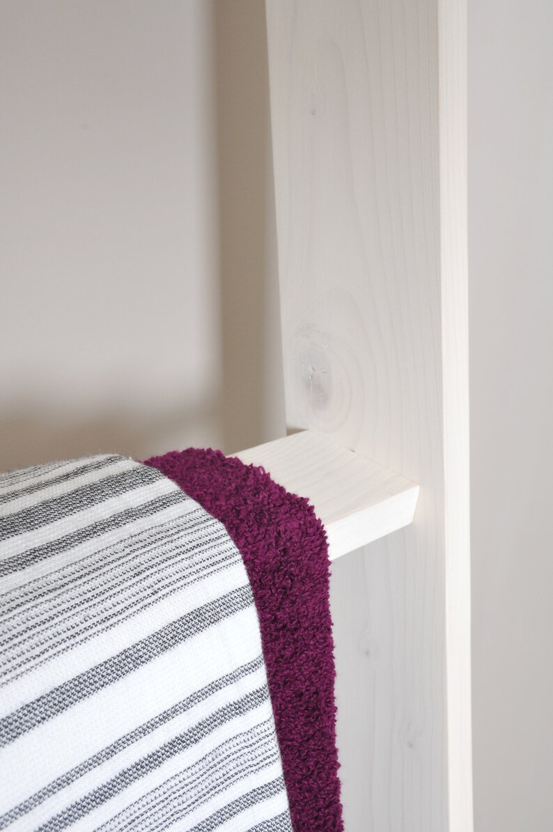 White Washed 72 In. Decorative Blanket Ladder Storage for Etsy