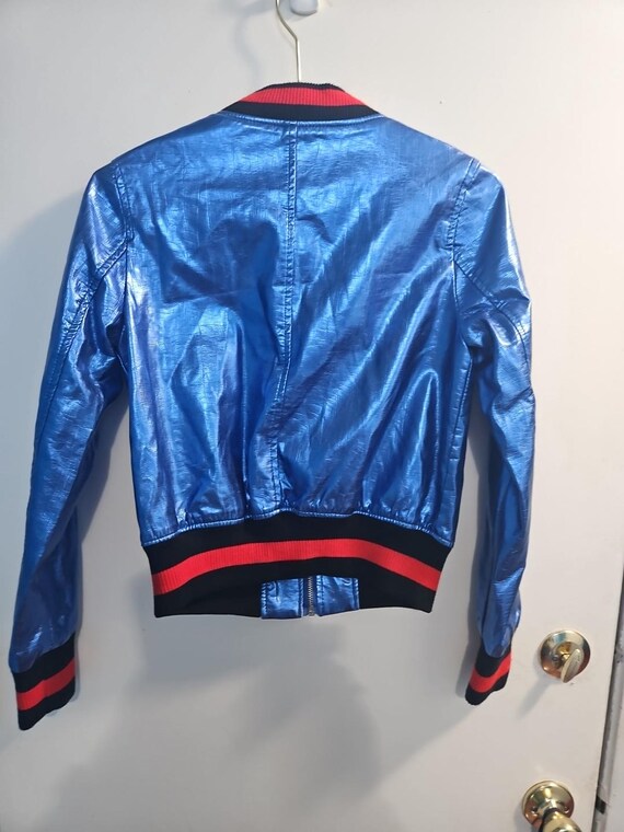 Size Small blue AFTF Basic Bomber Jacket With Emb… - image 7