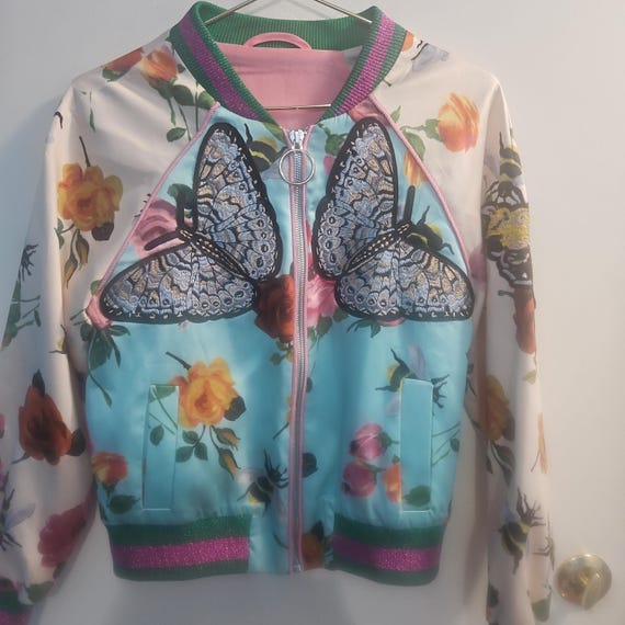Italian Butterfly Bomber Jacket Small Made of Cloth - Etsy
