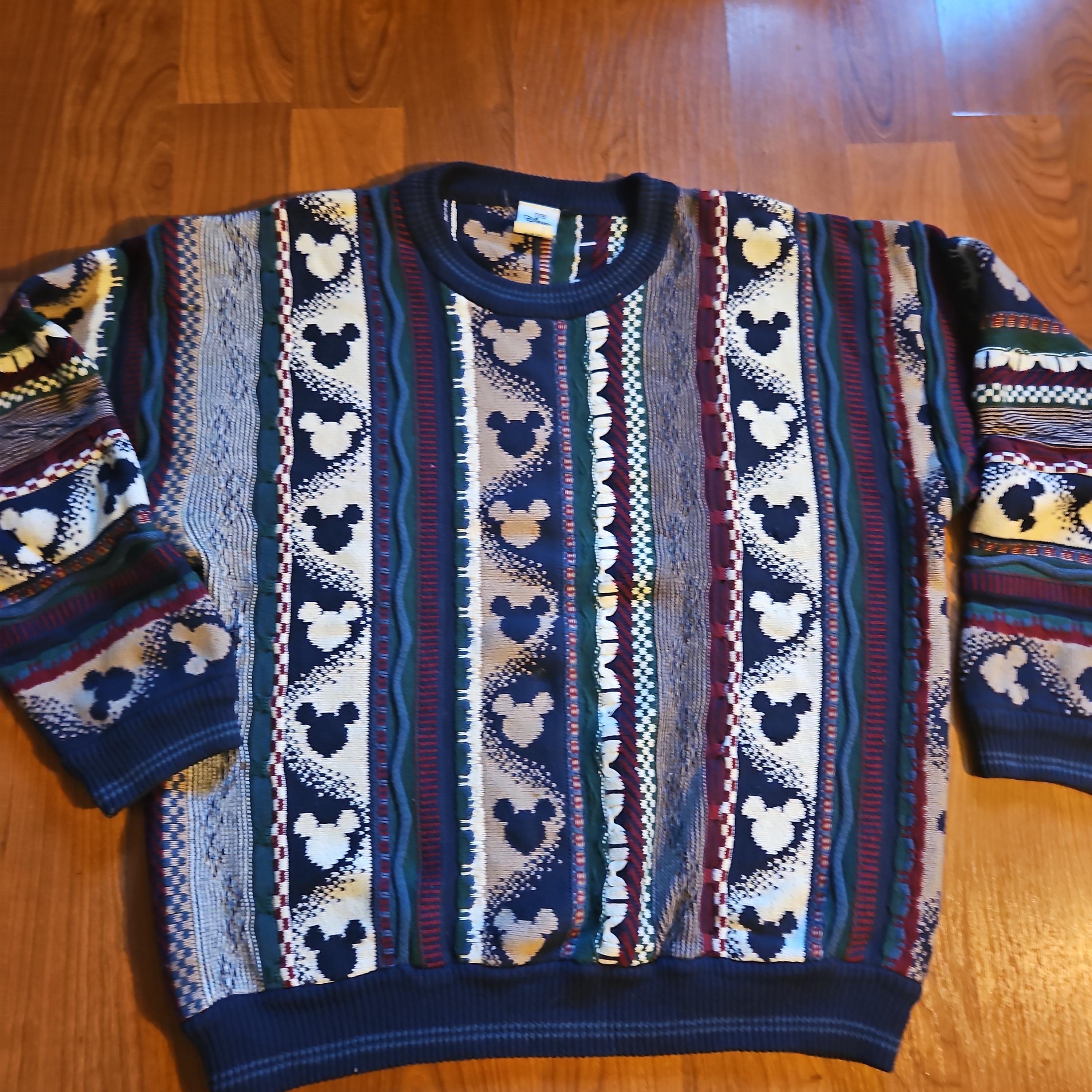 Rare Large Vintage Disney Mickey Mouse Coogi Style Sweater Etsy