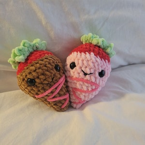 Chocolate Covered Strawberry Amigurumi Crochet Plush