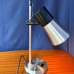 Vintage Mid Century Modern  Adjustable Desk Lamp in Chrome 1960s