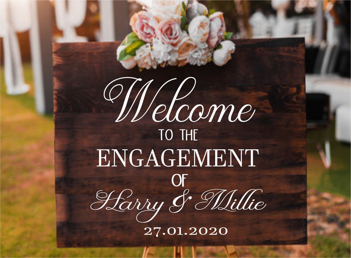 Custom Wedding Welcome Sticker Mirror Frame Venue Event Sign Decor Vinyl Decal