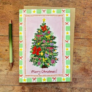 Carte de voeux A5 Joyeux Noël avec arbre de Noël, carte de voeux d'arbre de Noël, carte de Noël de bonne année, carte de Noël pour tous