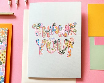 Thank You Floral A5 Greetings Card / Cards for her / Thank You Card / Floral Greetings Card