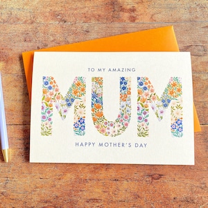 Carte de voeux florale pour la fête des mères, cadeau pour maman, cartes pour maman, carte de fête des mères, cadeau de fête des mères