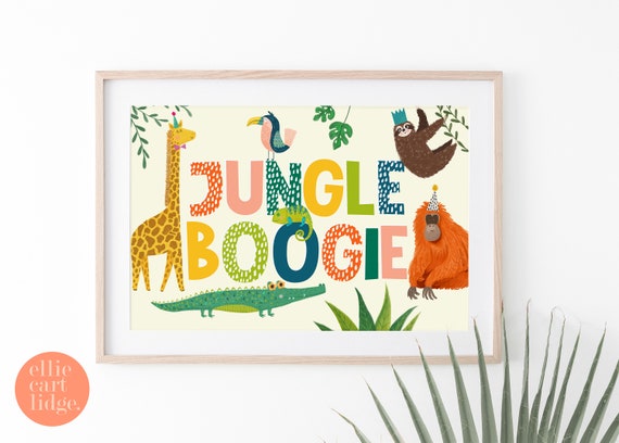 Jungle Boogie Childrens Animal Nursery Art Print