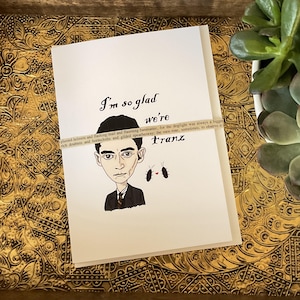 Lustige Freundschaftskarte, Literatur-inspiriert, Franz Kafka Metamorphosis 13x18, mit Umschlag