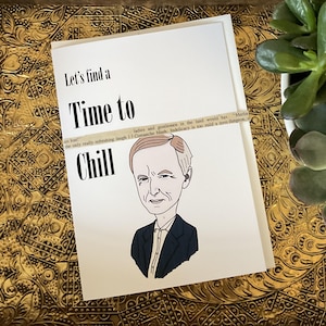 Grappige wenskaart voor vriendschap die je mist | Op literatuur geïnspireerde kaart | John Grisham Let's Find a Time to Chill 5 x 7 met envelop