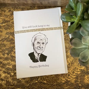 Cartão de aniversário engraçado psiquiatria, história - Carl Jung 5x7 com envelope