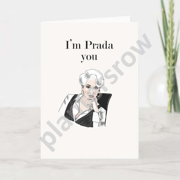 Funny Graduation Hand-drawn Greeting Card. Devil Wears Prada Miranda Priestly 5x7 with envelope