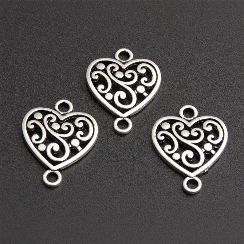40pcs Vintage Bronze Alloy Flower Connector Pendant Charms Jewelry DIY Accessory