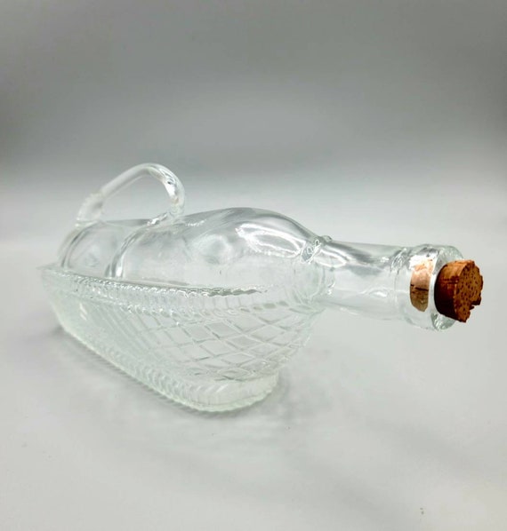 Vintage Glass Wine Decanter in the Shape of a Bottle in a Etsy