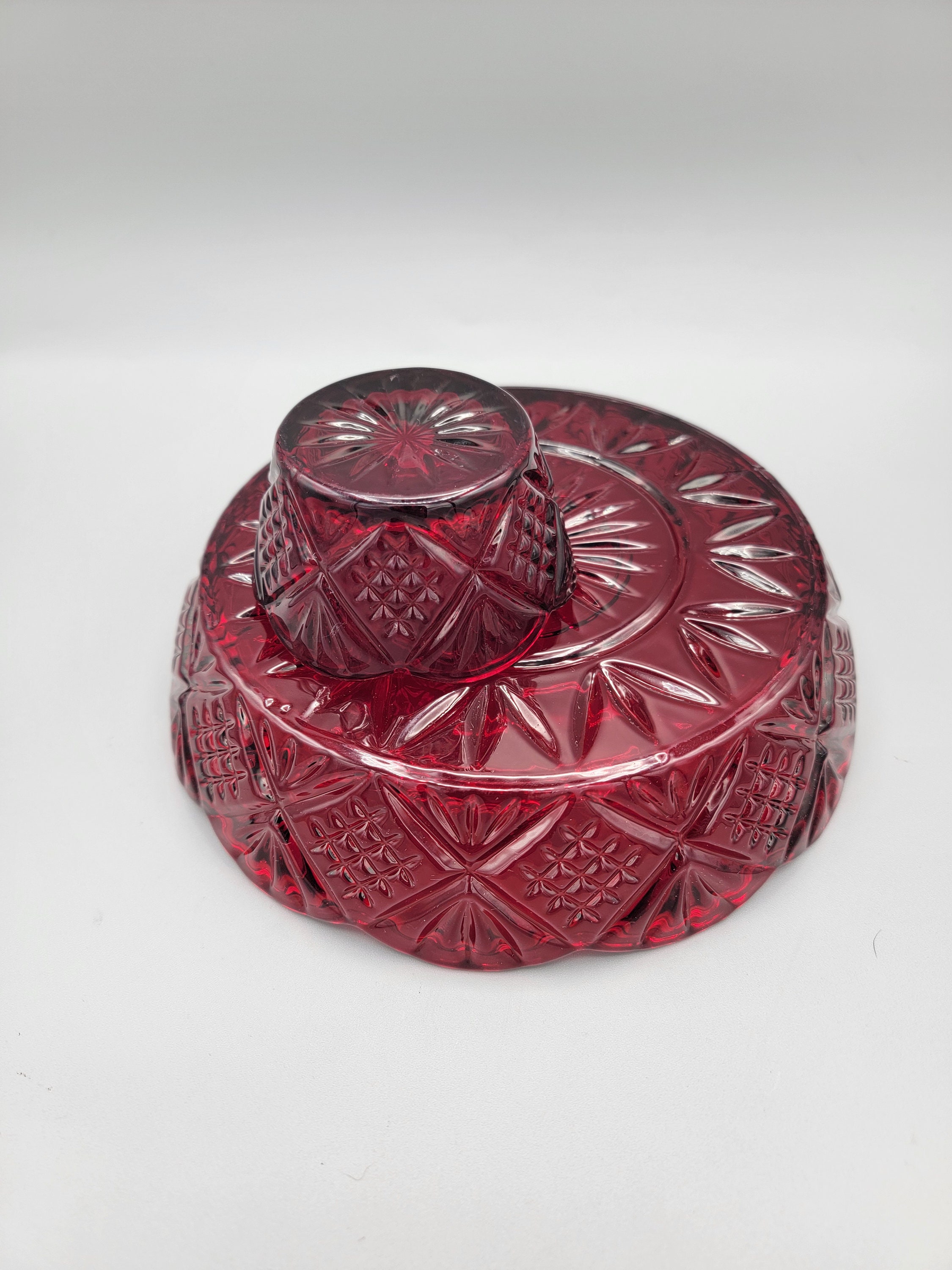 Godinger Dublin Red Shannon Crystal Chip and Dip Serving Bowls, Set of