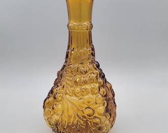 Vintage Imperial Glass Rubigold Carnival Vase | Grapes Pattern Decanter