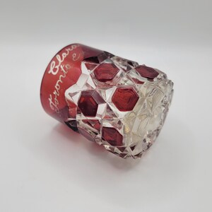 Antique Ruby Flashed EAPG Mug, Engraved Clara Toronto 1903, Victorian Glassware image 4