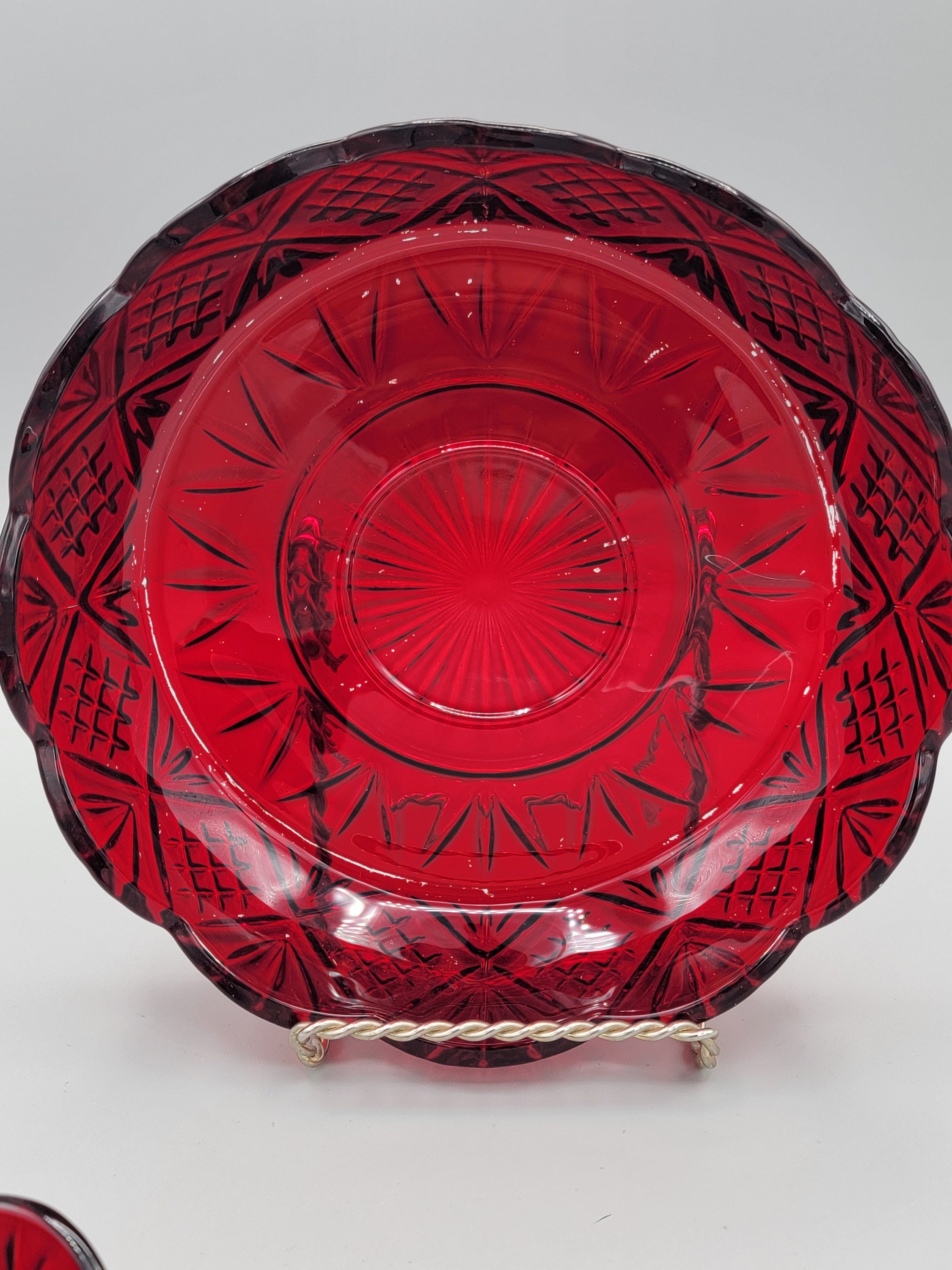 Godinger Dublin Red Shannon Crystal Chip and Dip Serving Bowls, Set of