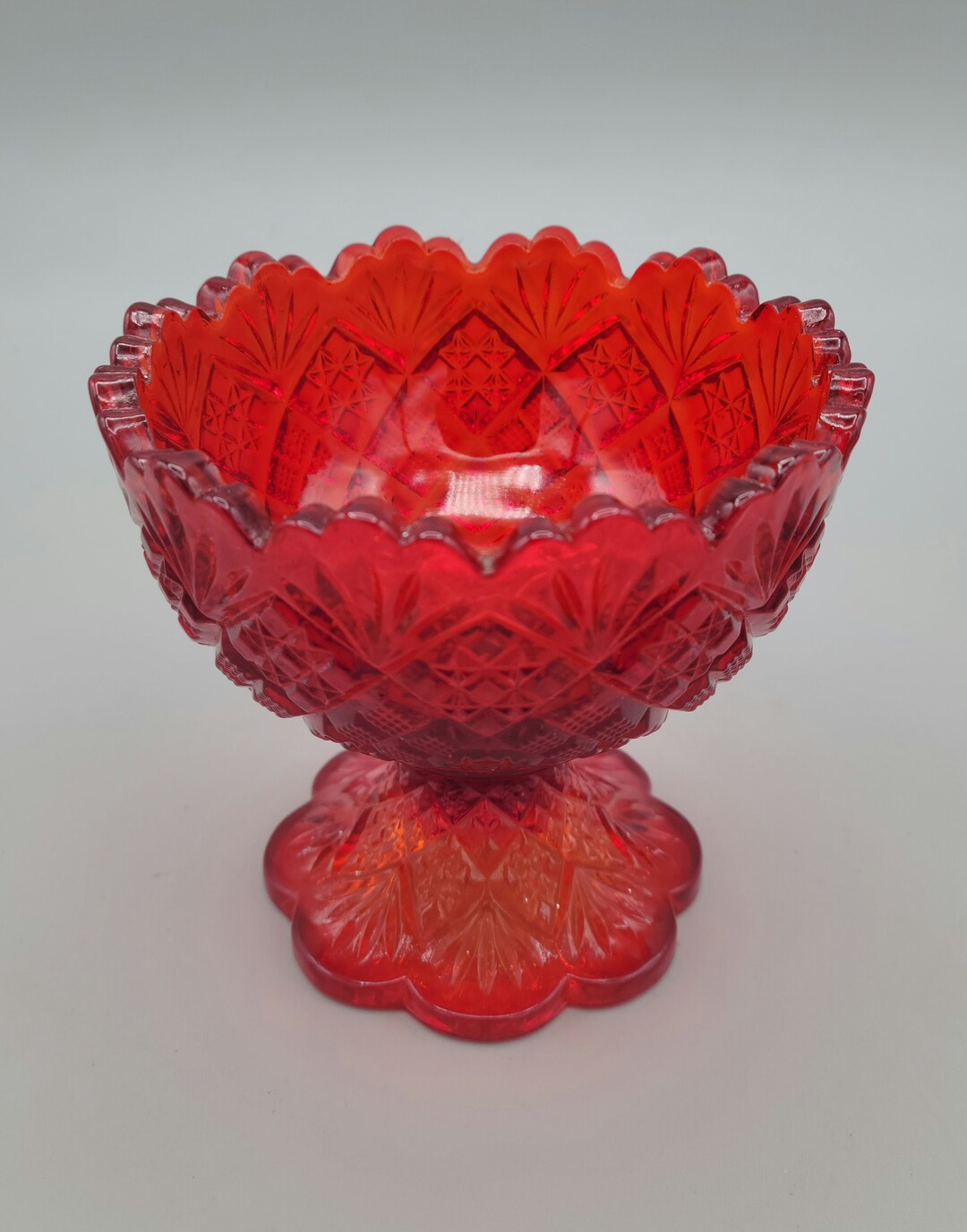 Vintage Westmoreland Mini Ruby Punch Bowl Pedestal Bowl Etsy Canada