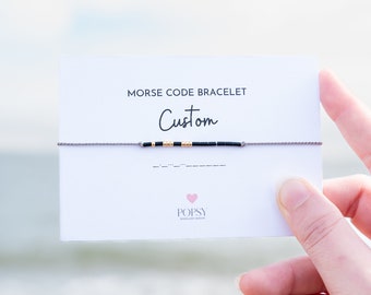 Custom Morse code tiny bead bracelet | Gifts for man | Custom name bracelet | Friendship and Couple Bracelets Set | Stocking stuffer for her