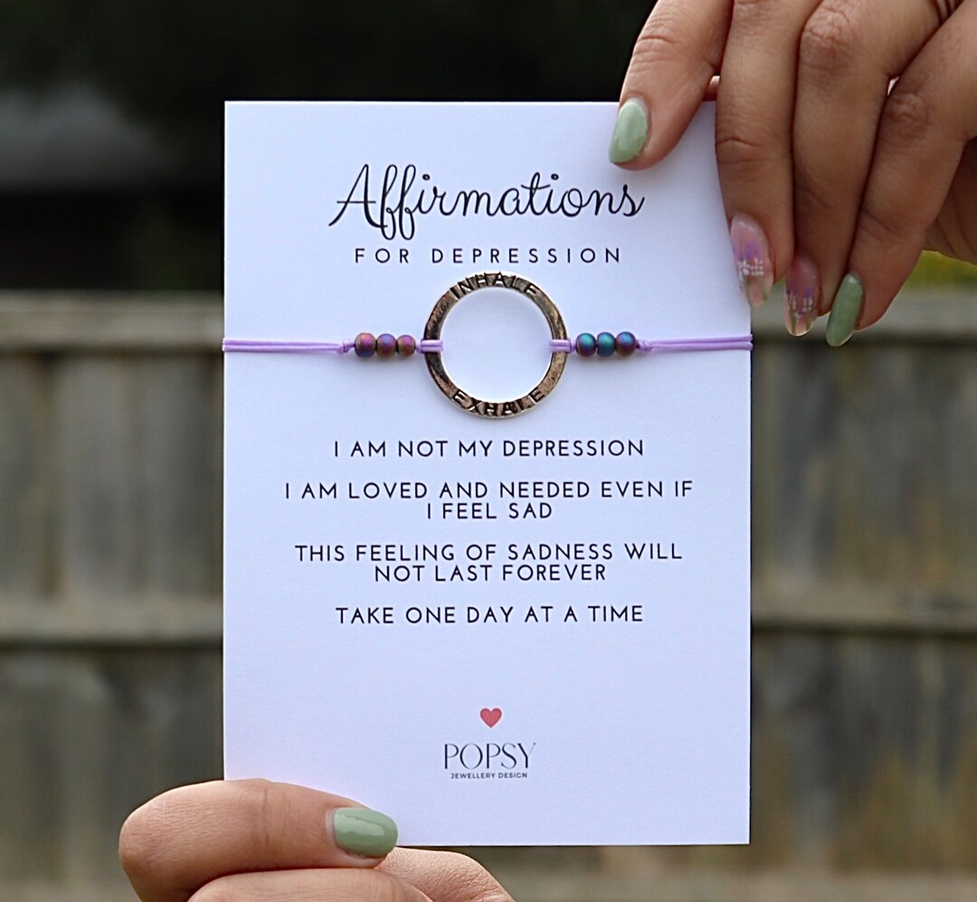 Depression Affirmation, Positive Affirmation Bracelet, Mental Health ...