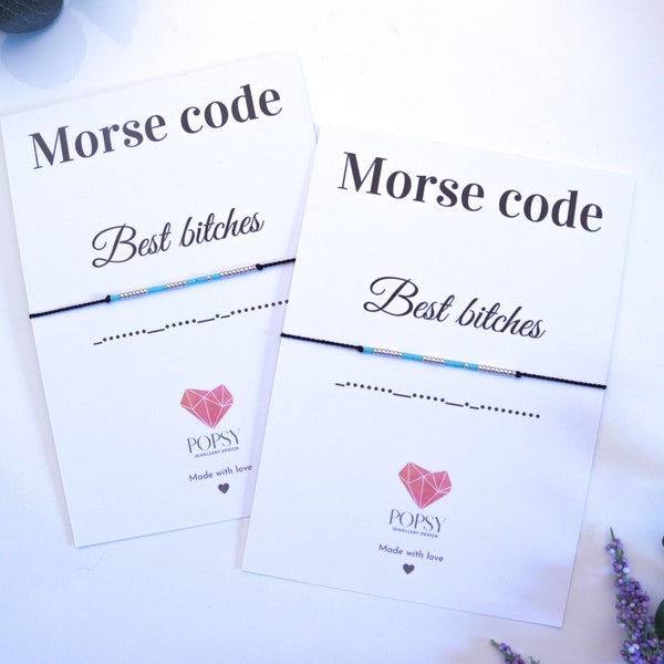 Morse code bracelets, hen party bracelets, birthday gifts, best bitches bracelets, friendship bracelets, stocking stuffers for her, bestie