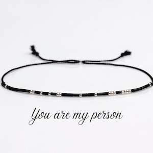 You are my person Morse code bracelet | Morse code armband | Bracelet homme | Letter box gift | Custom Minimal Secret Message Bracelets