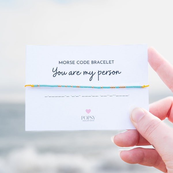 You are my person Morse code bracelet | Morse code armband | Bracelet homme | Letter box gift | Custom Minimal Secret Message Bracelets