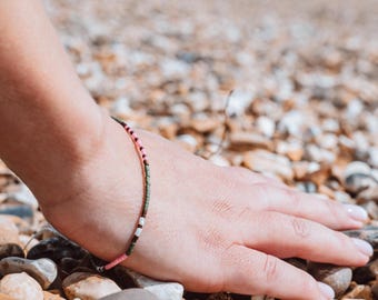 Earthy Miyuki Seed Bead Bracelet: Adjustable Colorful String