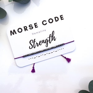 Strength Morse code bracelet, Morse Code bracelet man, birthday gift for him, gift for boyfriend, friendship bracelet, encouragement gift
